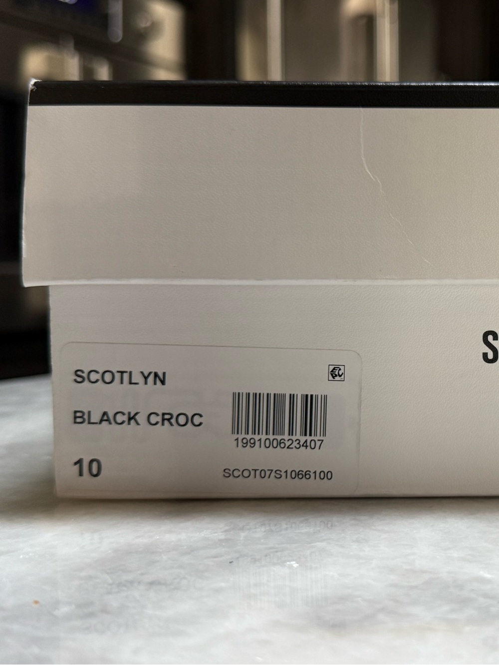 Scotlyn Black Croc Heels - Size 10
